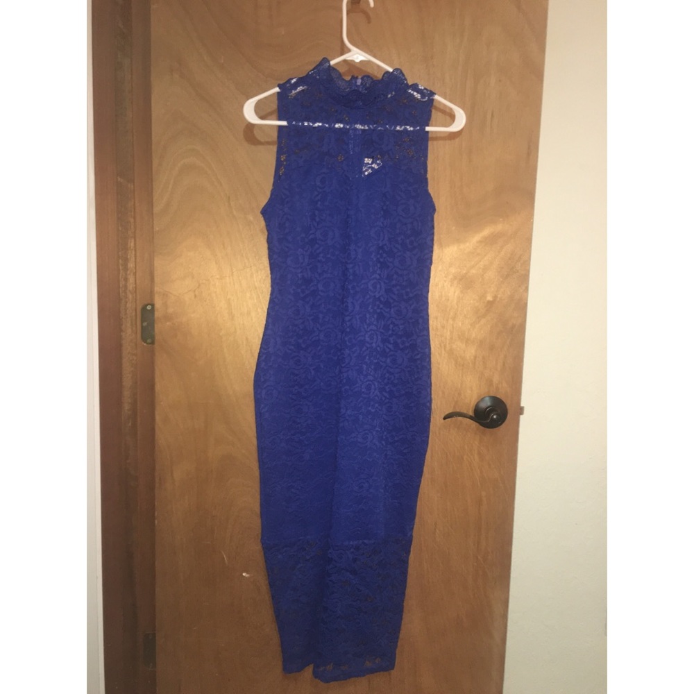 Boohoo Royal Blue Lace Midi